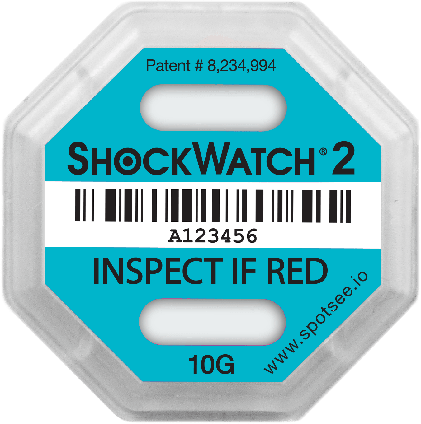 ShockWatch 2 - 10G  -Serialized, includes framing label
