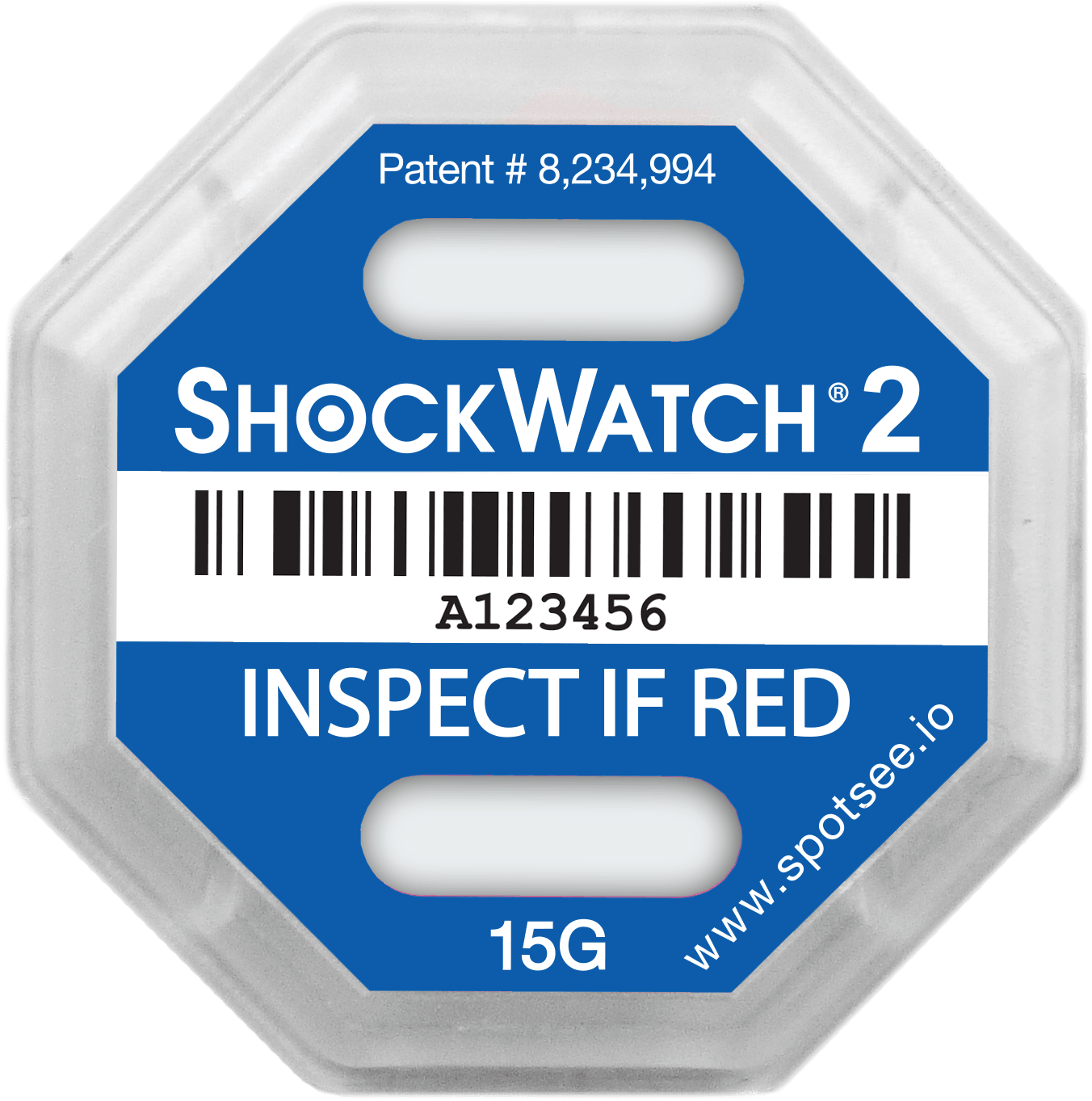 ShockWatch 2 - 15G - Serialized, includes framing label