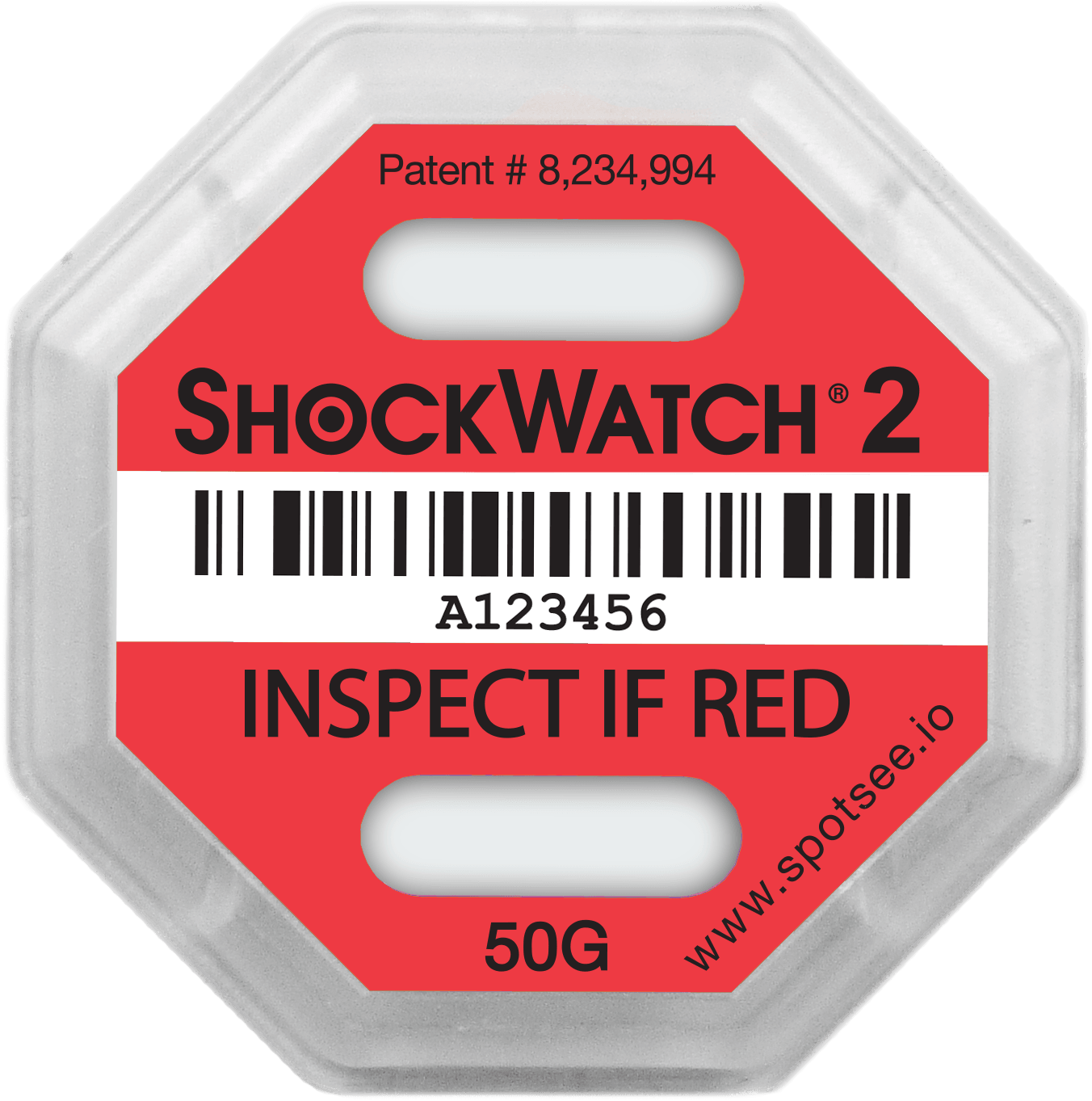 ShockWatch 2 - 50G - Serialized, includes framing label