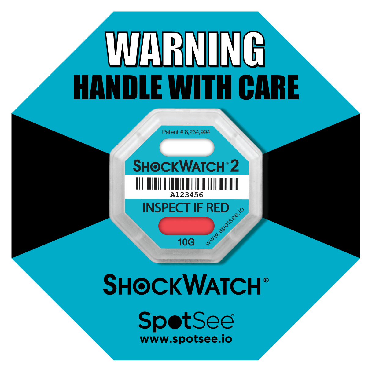 ShockWatch 2 - 10G  -Serialized, includes framing label