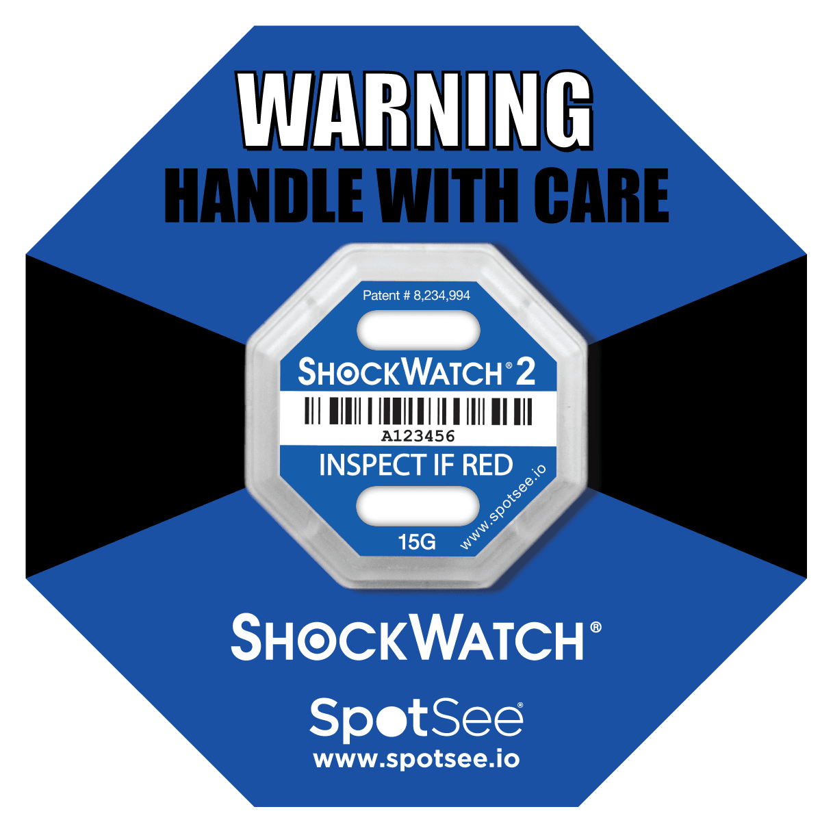 ShockWatch 2 - 15G - Serialized, includes framing label