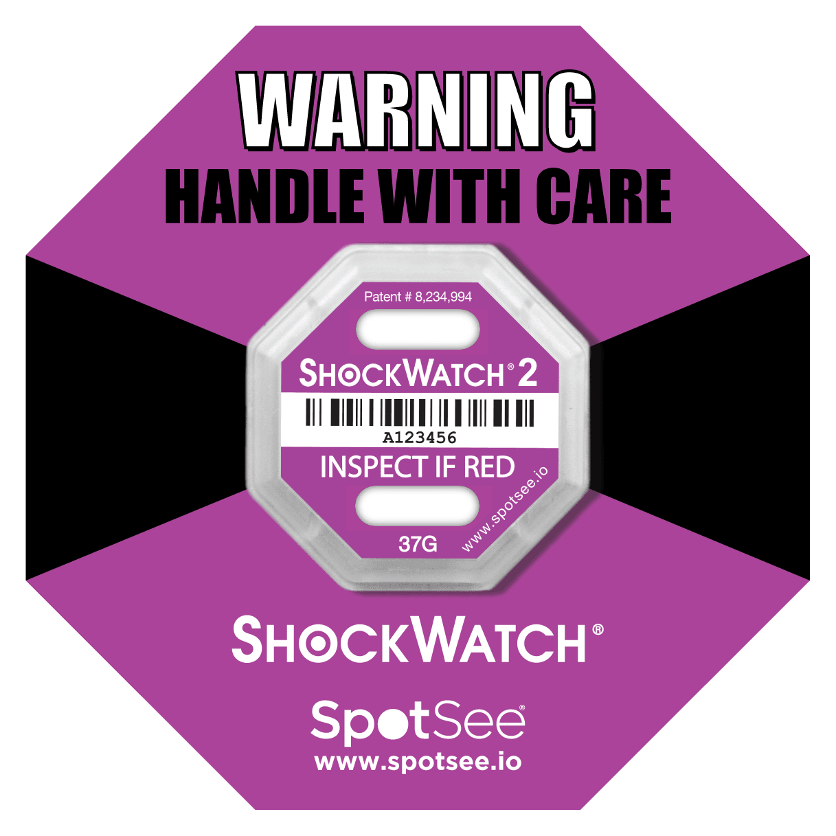ShockWatch 2 - 37G - Serialized, includes framing label