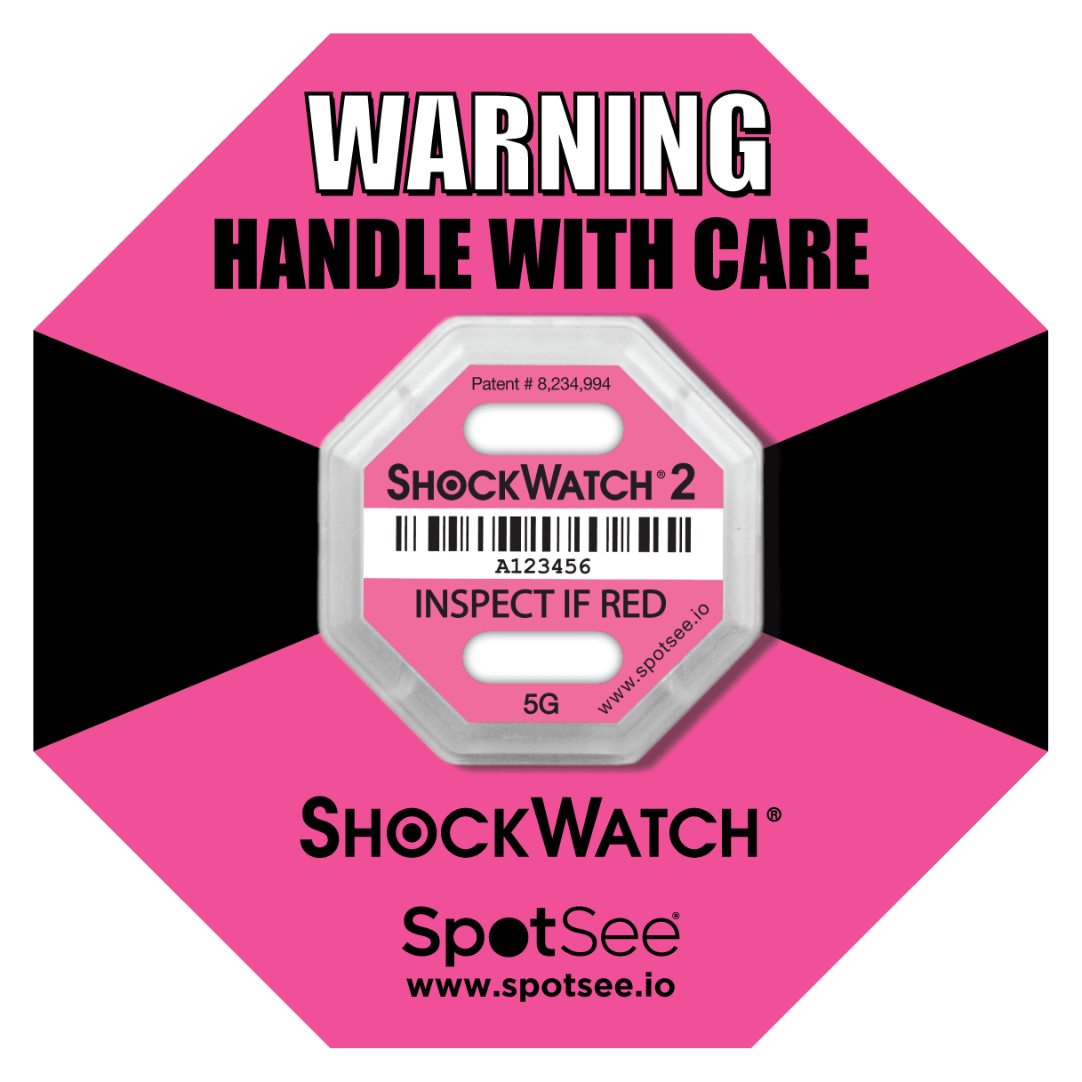 ShockWatch 2 - 5G - Serialized, includes framing label